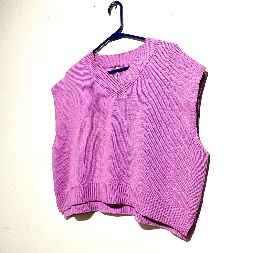 FREE PEOPLE EASY STREET Top Size M Sleeveless‎ Oversized in Beauty Berry - Picture 6 of 8